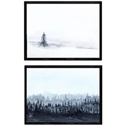 POSTER Set Mit 2 Nordic Landschaft Schnee A3 Rahmenlos