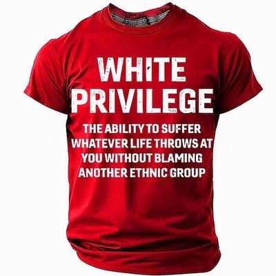 Herren Grafik T-Shirt 'Weißes Privileg' Neu definiert Aussage Kurzarm Oberteil