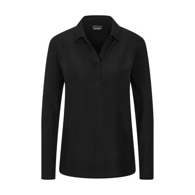 Klassische Bluse GOLDNER "Kurzgröße Zeitlose Viskosebluse mit Hemdkragen", Damen, Gr. 21, schwarz, Obermaterial: 100% Viskose CV., Modisch, Blusen Bluse, Hemdkragen