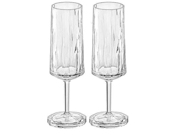 Koziol Superglas Club No. 14, 2 Stück, 100 ml, Sekt- & Champagner-Glas aus kristallklarem Kunststoff, luxuriös, unzerbrechlich, wiederverwendbar, Party, Camping, 2er Set