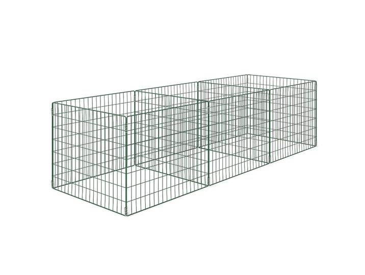 ComfortXL Komposter De-10053 3-teilig, 1680 Liter Grün, Metall, 90x70x270 cm, Gartenzubehör, Gartenpflege, Gartengeräte