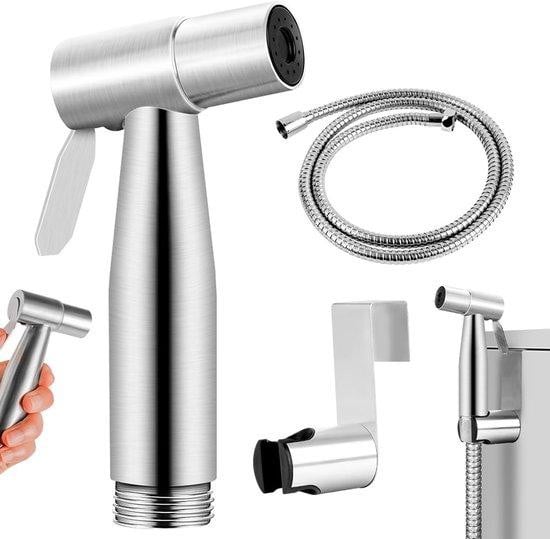 Unyqoos RVS handdouche-set met bidetspuit en 150 cm slang
