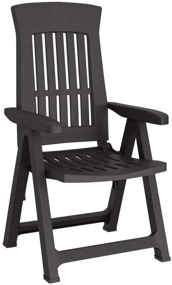 Beachcrest Home Chadha Plastic Patio Folding Chair Folding Chair Anthracite 109.5cm H X 58cm D X 62cm W