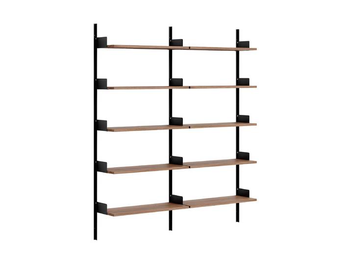 Modulers Design Wandregal „New Works Library Shelf 1900“ Nussbaum / Schwarz