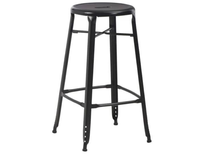 UYPTERF Barhocker 6 STK. Schwarz Stahl Pulverbeschichteter Stahl, verstärkte Beine, 110 kg pro Sitzplatz, Esszimmer, Küche