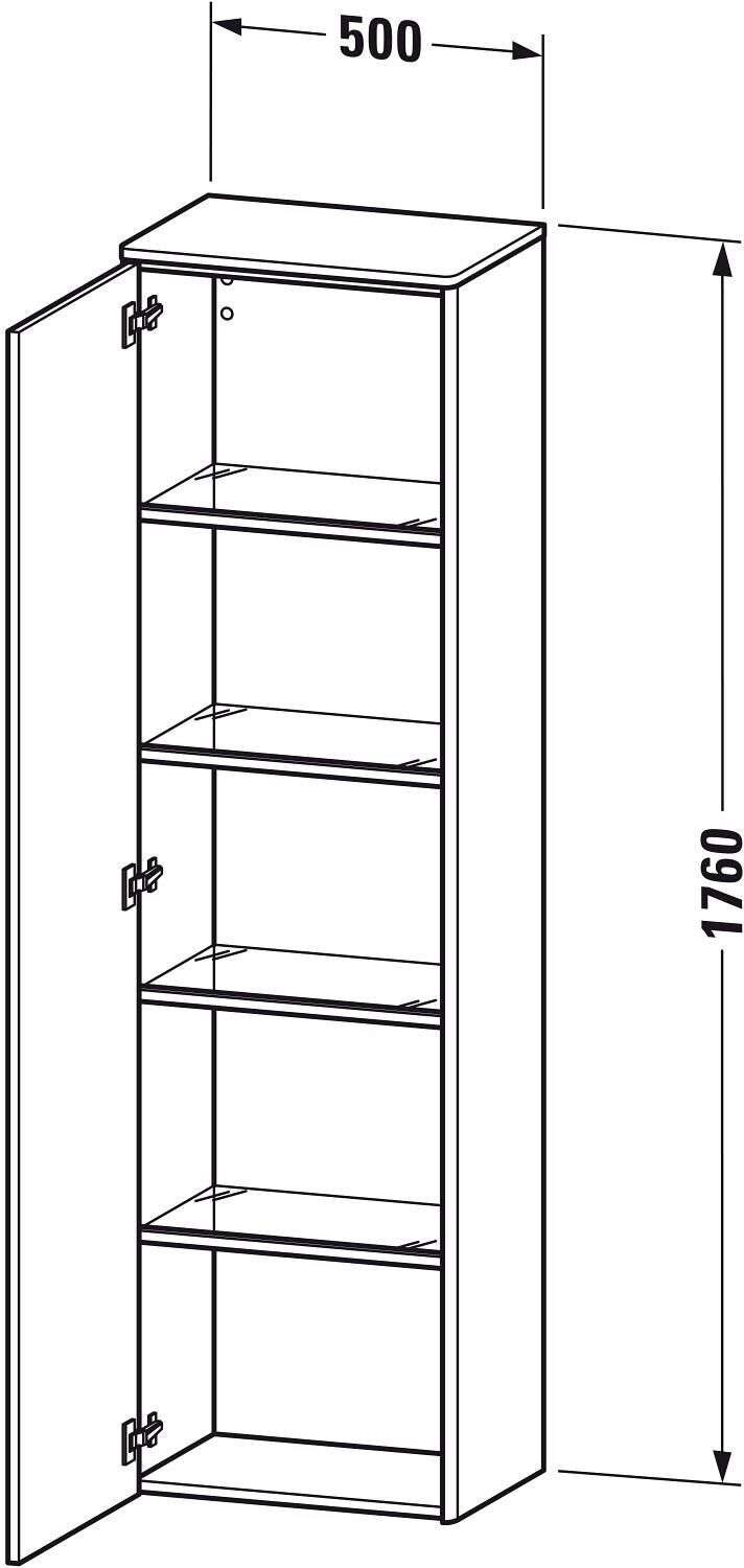 Duravit XSquare Hochschrank wandhängend, Türanschlag links