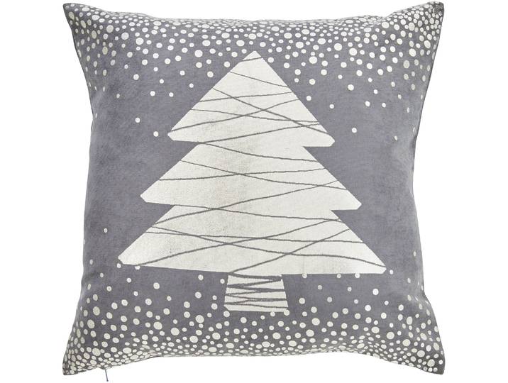 Dekokissen DONE. Snowfall , grau (grau, bedruckt), B:45cm H:1cm L:45cm, Polyester, Dekokissen_Sitzkissen_Kissenhüllen, Dekokissen, mit Glanzdruck