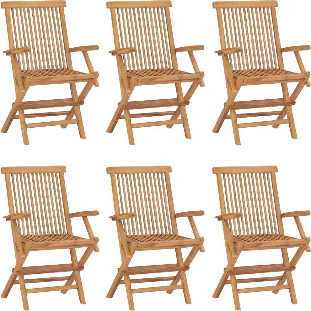 The Living Store Klappbare Gartenstühle 6 Stk. Massivholz Teak