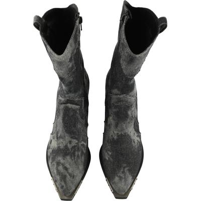 Stiefel BUFFALO "Buffalo WEST BOOT MID", Damen, Gr. 41, grau (schwarz, grau), Baumwolle, Schuhe Stiefel