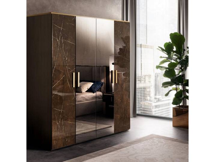 Xlmoebel Kleiderschrank Luxus Hochglanz Designer Möbel aus Holz für stilvolles Wohnen (Kleiderschrank, 1-St., Kleiderschrank) Made in Europa