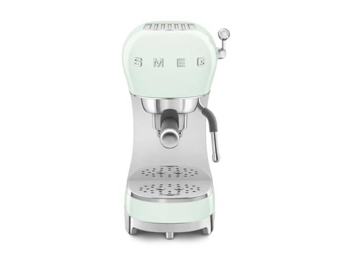 Smeg, Espresso-Kaffeemaschine ECF02PGEU, Cappuccino-Dampfunktion, Thermoblock, großes Tassengehäuse und Doppelkaffeefunktion, 1 L Wassertank, benutzerfreundliches Bediensystem, 1350 W, Pastellgrün