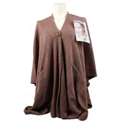 Antonio Poncho Damen Winter elegant mit praktischen Taschen - braun