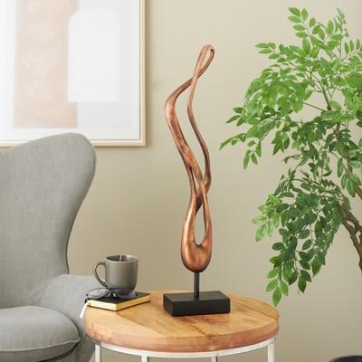 ARCILLA ELEMENTAL Bronze Polystone Abstract Abstract Decorative Sculpture with Rectangle Black Base