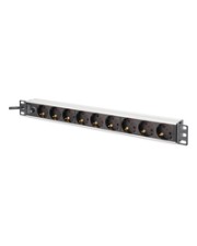 DIGITUS 1U Alu PDU rackmount. 8x CEE 7/7 outlet 1x Stecker PDU,rackmount.,8x outlet,1x 10A Plug 250VAC 50/60Hz IEC C14 plug pre-fuse (DN-95437)