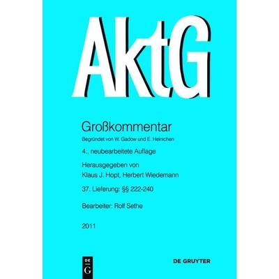 Aktiengesetz / §§ 222-240, Gebundene Ausgabe von , De Gruyter, 978-3-11-026596-5