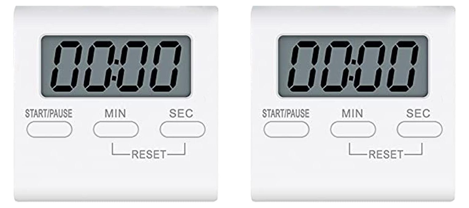 Dripio 2-delige set digitale keukentimers met magneet en luid alarm