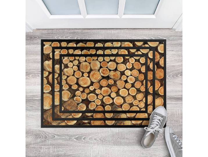 Paillasson Troncs d’arbre 85 x 60cm Marron