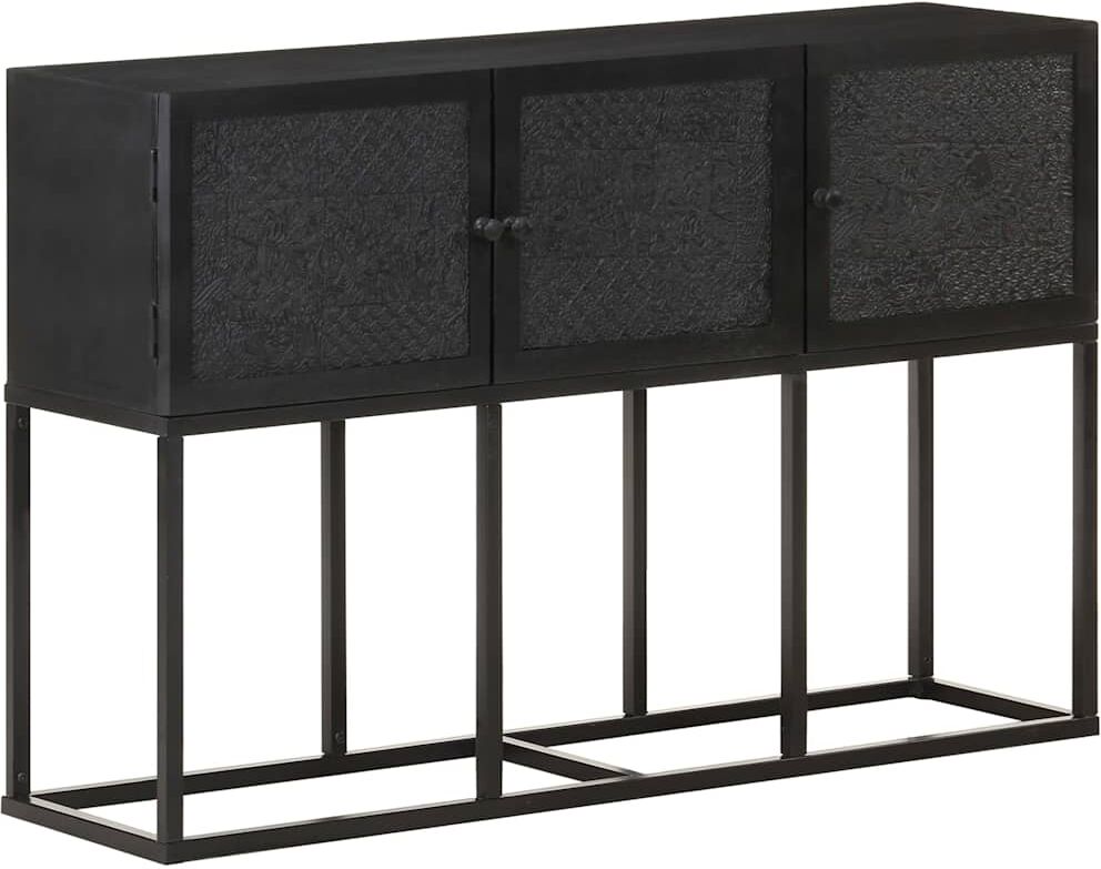 vidaXL Aparador de madera maciza de mango 115x30x76 cm Negro
