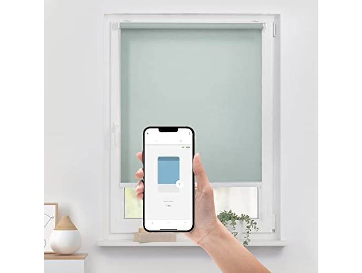 Lichtblick Bluetooth Rollo Tageslicht ohne Bohren Ocean Breeze 95 cm x 190 cm (B x L)