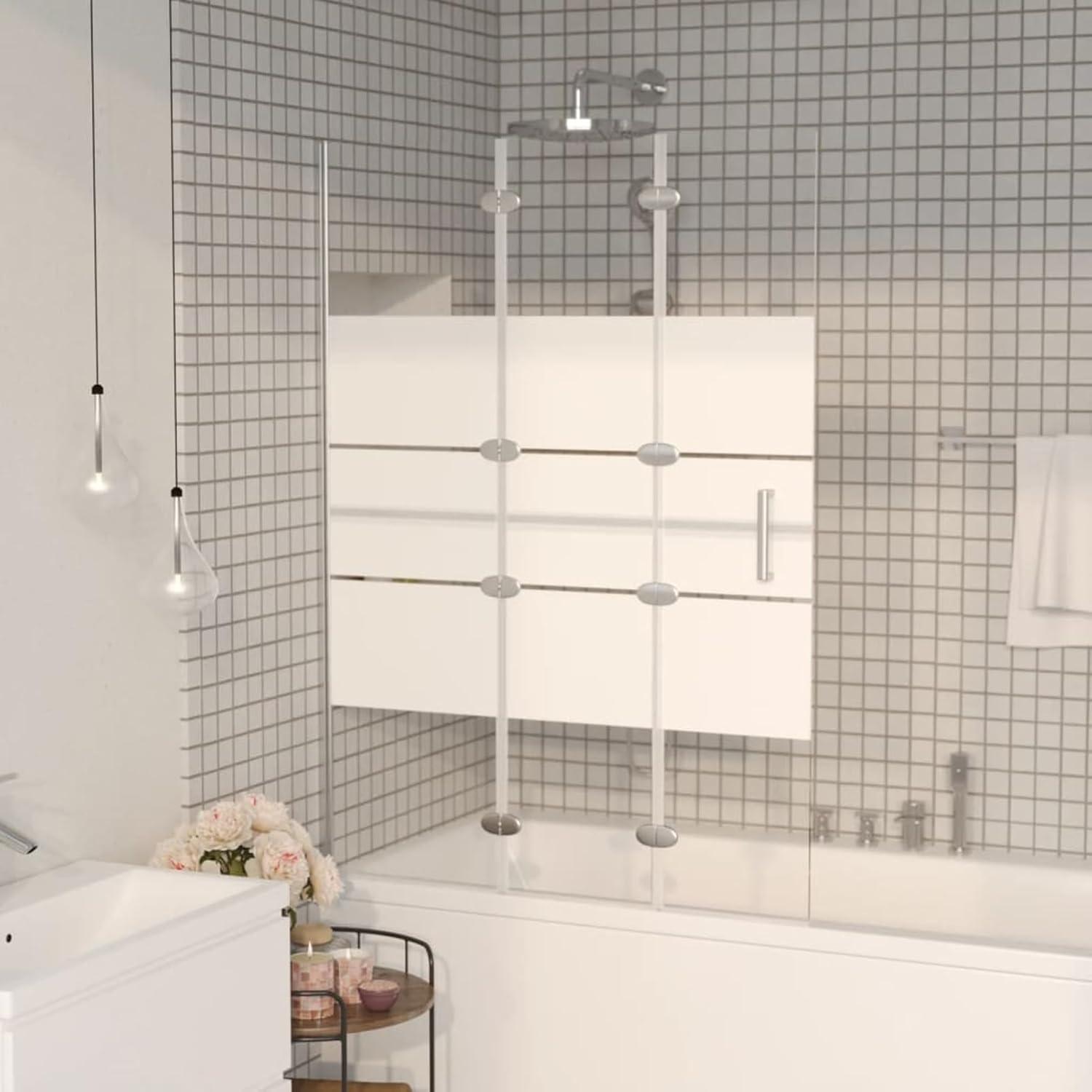 Faltbare Duschwand - Klappbare Duschabtrennung - Duschabtrennung - begehbare Dusche - Badezimmerpaneel