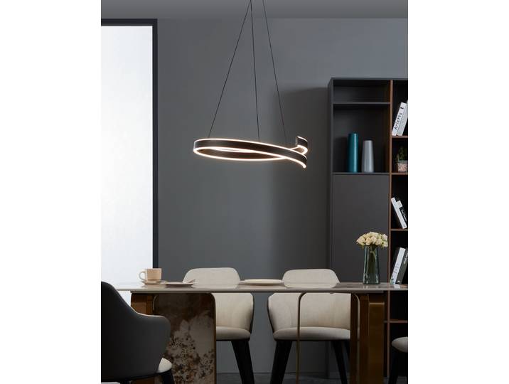 Eglo LED Smart Pendelleuchte Andabaia-Z Schwarz 42\,5W 5300lm CCT 3000K - 6500K Dimmbar App Google Alexa Bluetooth ZigBee