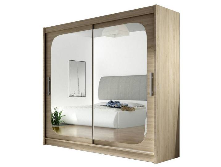 MIRJAN24 Kleiderschrank London VIII (mit Schiebetüren, Spiegel) Garderobe, Schiebetürenschrank
