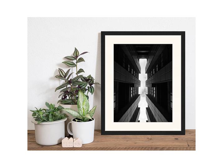 Bild Tall Buildings in City Rahmen: Massivholz Buche, lackiert Abdeckung: Plexiglas / Passe Partout Schwarz 43 x 53cm