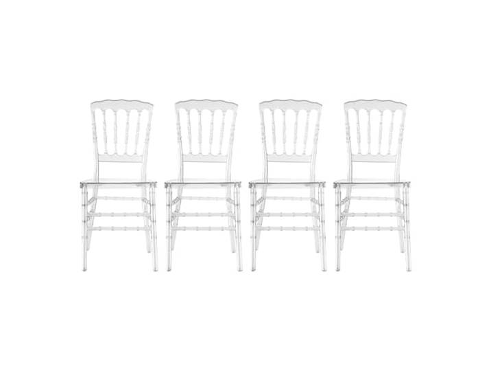 Hanmorbarbi 4er Set Klare Stühle Napoleonstuhl, Plastikstuhl Transparenter Stuhl,330 lbs, stapelbar, für Hochzeit, Party, Café, Esszimmer, transparent