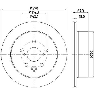 Hella 1x Bremsscheibe [Hersteller-Nr. 8DD355134-531] für Lexus