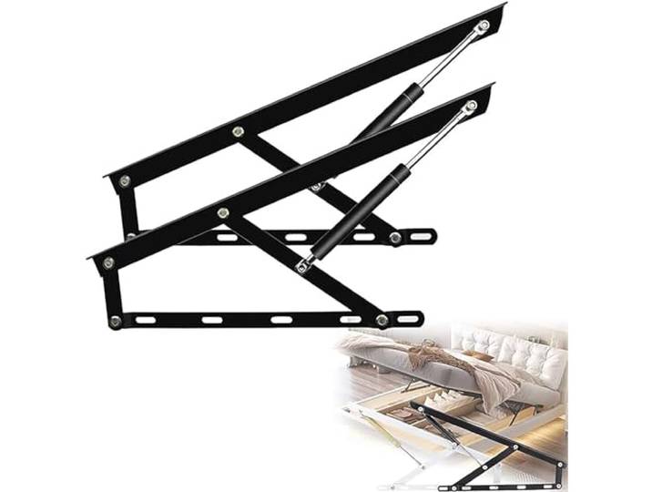 Bett-Hebemechanismus, 2 Stück Möbelbeschläge Bettgasfedern(Black,1100mm)
