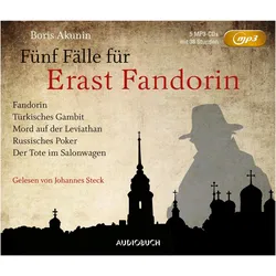 Fünf Fälle für Erast Fandorin (5 MP3-CDs), Belletristik von Boris Akunin