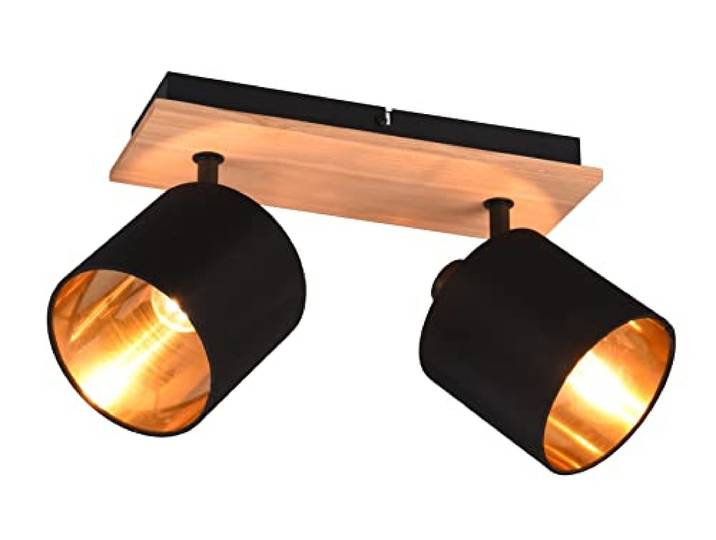 Reality\, Spot\, Tommy 2xE14 max.28 W\, Couleur Bois/Noir et Or