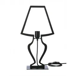 Große Silhouette-Tischlampe 30x54 cm aus stilisiertem Eisen. Modernes, traumhaftes Design. E27-Anschluss. Hergestellt in Italien. Schwarz
