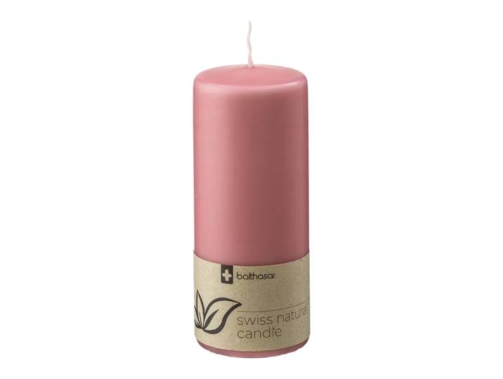 Zylinderkerze Swiss Natural, Balthasar, rosa, Wachs