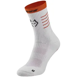 Babolat, Unisex, Sportsocken, Mid-Calf Socks Lebron White/Orange (1x) (39 - 42), Orange, Weiss