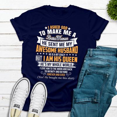 ForAllApparel I Asked God To Make Me A Better Woman Navy 2XL