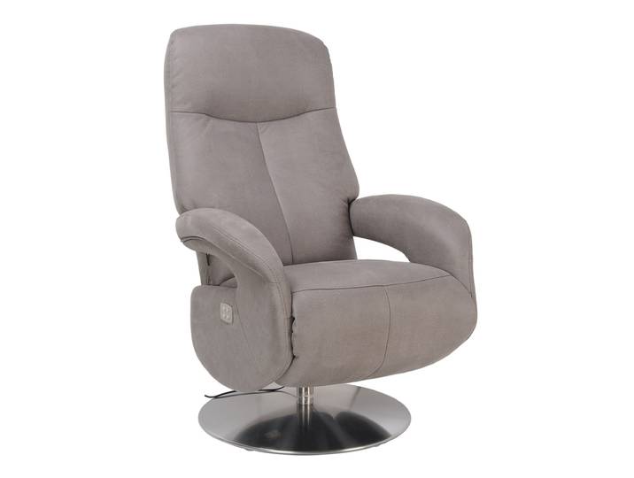 Fauteuil de relaxation électrique en tissu microfibre Gris