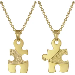 trendor 75950 Puzzle Partner Set Gold auf Silber + 2 Halsketten