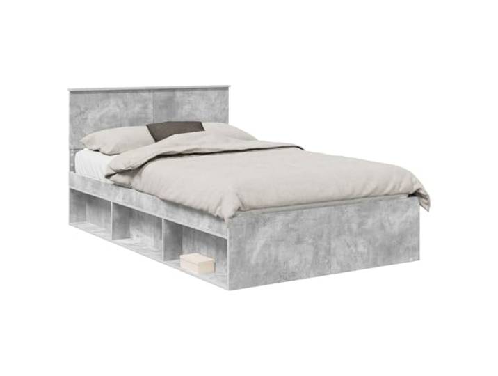 PUGYNBK Bettgestell Kiefer massiv, 120 x 190 cm Sockel mit harten Lamellen, Kopfteil aus massivem Kiefernholz, minimalistisches Design, einfache Reinigung
