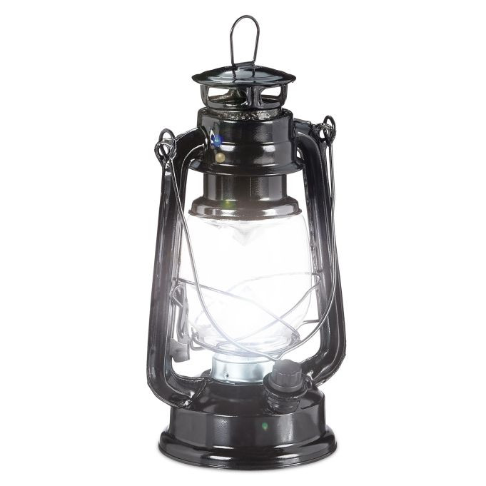 Relaxdays Set van 2 LED Stormlampen in Vintage Stijl, Zwart