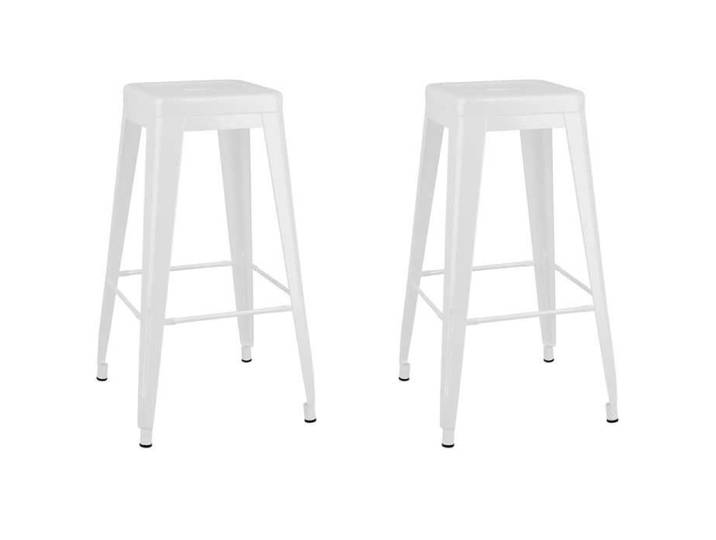 Maison Exclusive - Tabourets de bar empilables lot de 2 blanc Métal