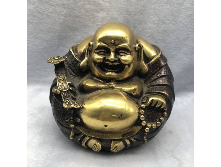 Perles de prière porte-bonheur en cuivre, statue de Bouddha Maitreya, statue de Bouddha bouddhiste corpulent, décoration de bureau et de maison, cadeau