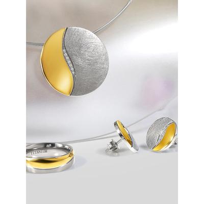 Kette mit Anhänger LADY, bicolor, Halsketten, Damen, Edelstahl Metall Titan, Edelstahl, Metall, Titan