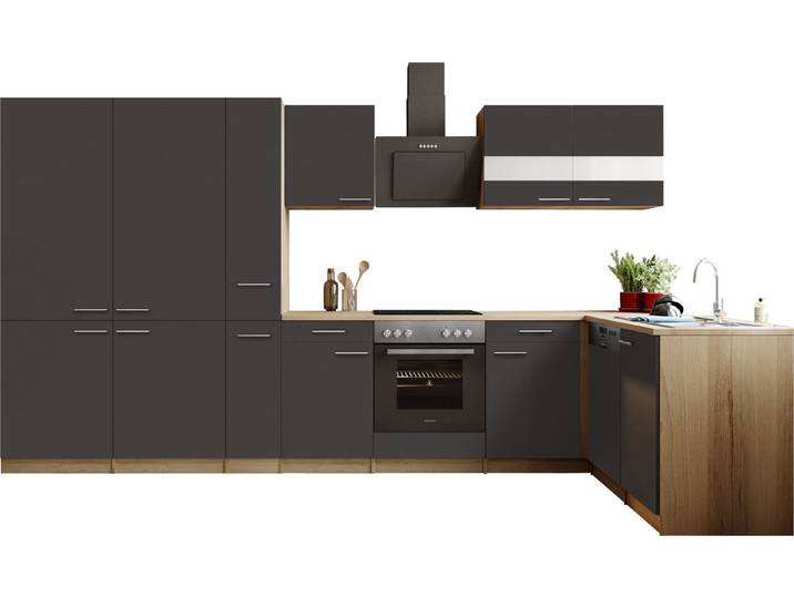 RESPEKTA Winkelküche Merle, Winkelküche Merle, Breite 340 cm, Soft Close, French-Door-Design