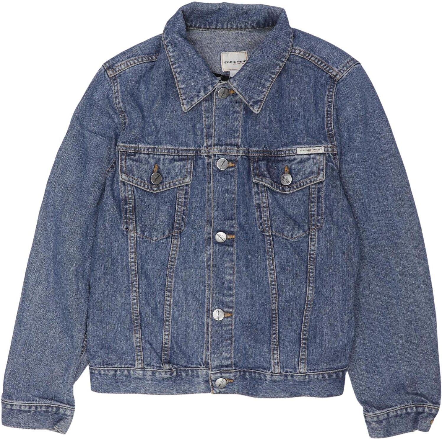 Eddie Pen Mädchen Jacke oder Mantel, Blau, Gr. EU 152, Baumwolle - Second Hand