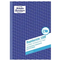 Avery Zweckform Formularbuch »Regiebericht« - 50 Blatt gelb, 14.8x21 cm