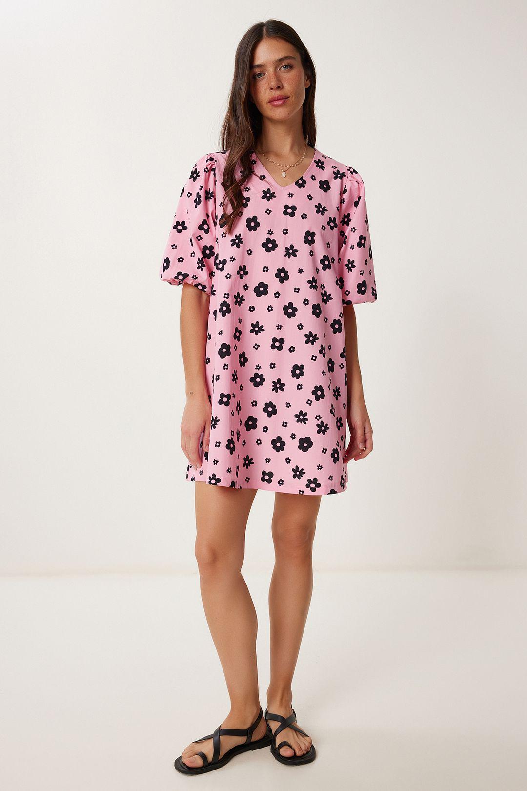 Muster Midi-Kleid mit A-Linien-Schnitt und Reißverschluss