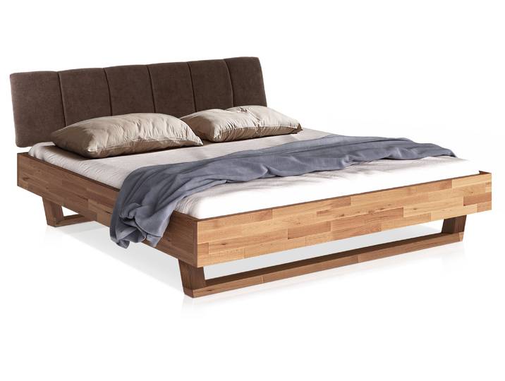 LÖWEN Holz-Kufenbett mit Polsterkopfteil, Material Massivholz