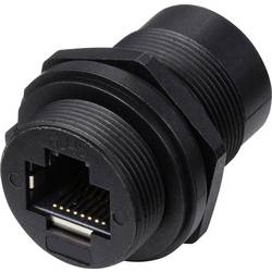 TRU COMPONENTS TC-E13T-FR6-PRB RJ45-Buchse auf Buchse für die Frontmontage IP67 (mit Gewinde) TC-13543652 Polzahl Sensoren 8 Schwarz 1 St.