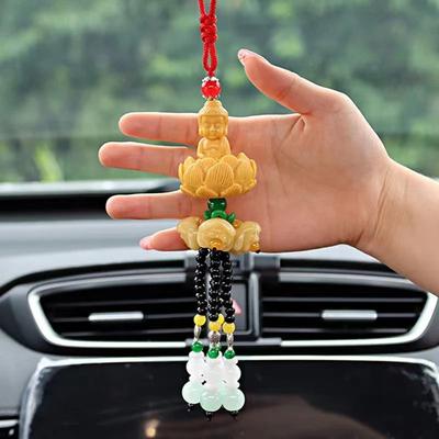 Uplifted Finds Serene Buddha Lotus Interior Mirror Pendant c
